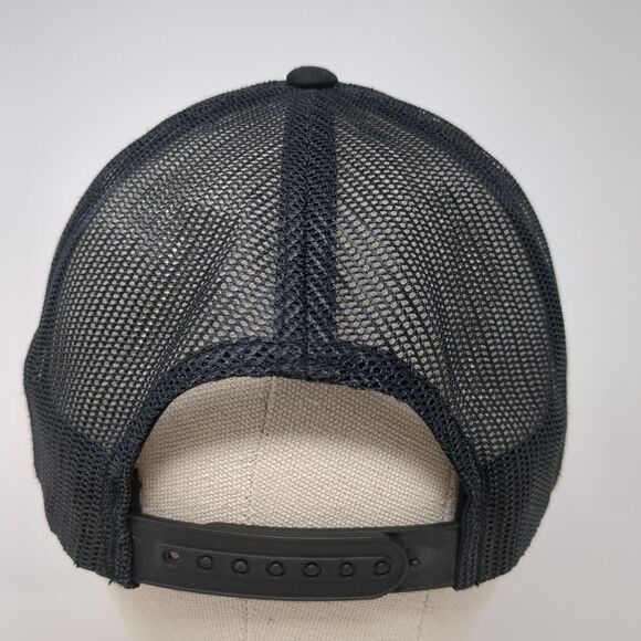 Fly Racing Snapback Mesh Back Trucker Hat Black One Size Solid Yupoong - Picture 5 of 9